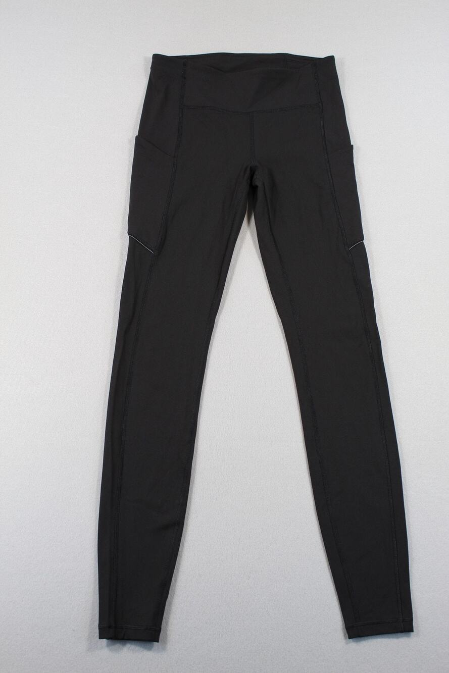 Lululemon Leggings Womens 4 Black High Rise Ankle Pocket Yoga Running Pants